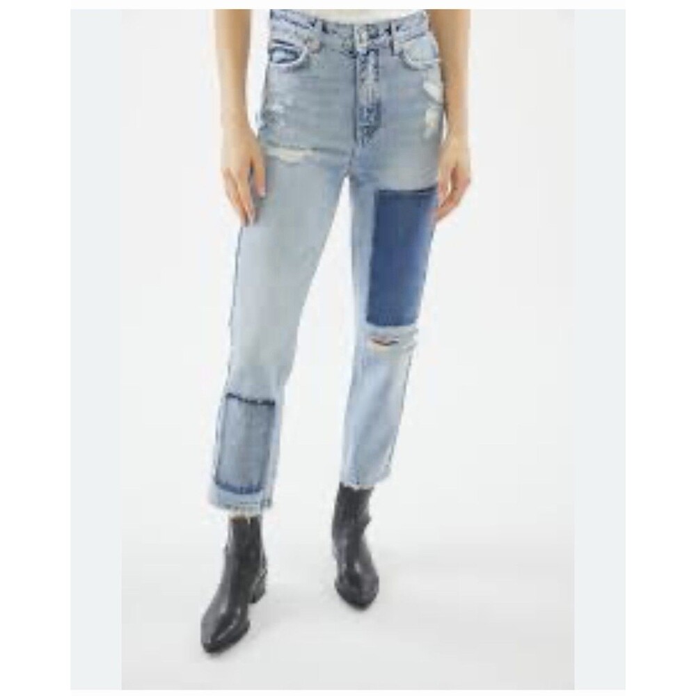 BDG Slim Straight Patch Jeans  Distressed Size 24 x 26"